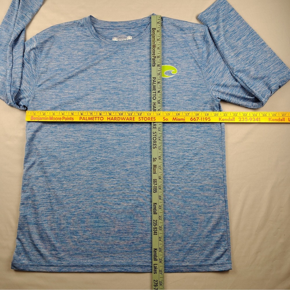 Costa Performance Shirt Mens Large Light Blue Long Sleeve Fishing Mahi Mahi - Picture 13 of 15